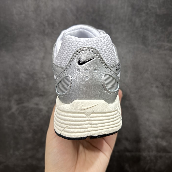 Nike P-6000 White Metallic Silver Flat Silver Black