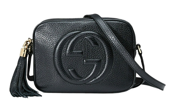 GUCCI Soho Cow Leather Camera Bag, Shoulder Bag, Crossbody Bag Small Women's Black 308364-A7M0G-1000 size 21*7*15 cm