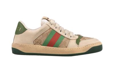 GUCCI Screener Low Top Kids' Skateboarding Shoes Butter Green Kids'
