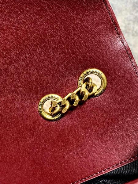 SAINT LAURENT LOULOU Soft Lambskin Shoulder Bag Medium Women's Burgundy 801439-AAEAX-6197 size 29*8*17 cm