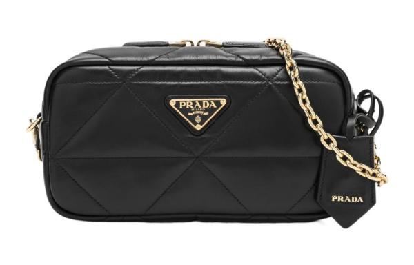 PRADA Soft Sheep Leather Crossbody Bag Shoulder Bag Women's Black 1BH197_2DF0_F0002_V_OVM size 22*7*11 cm