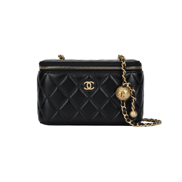 CHANEL Sheepskin Box Bag, Shoulder Bag, Crossbody Bag Women's Black AP2303-B18602-94305 size 17*8*9.5 cm