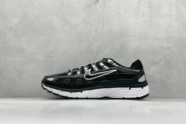 Nike P-6000 Black White Metallic Silver
