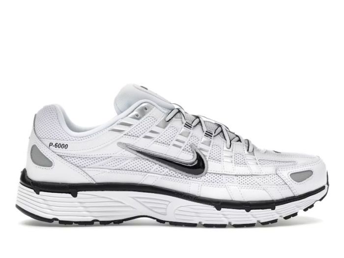 Nike P-6000 White Metallic Silver Black