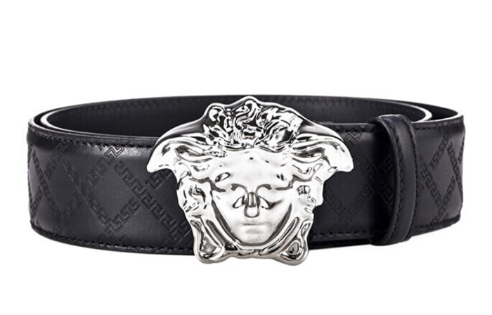VERSACE Medusa Leather Belts Men's Width 3.8 cm