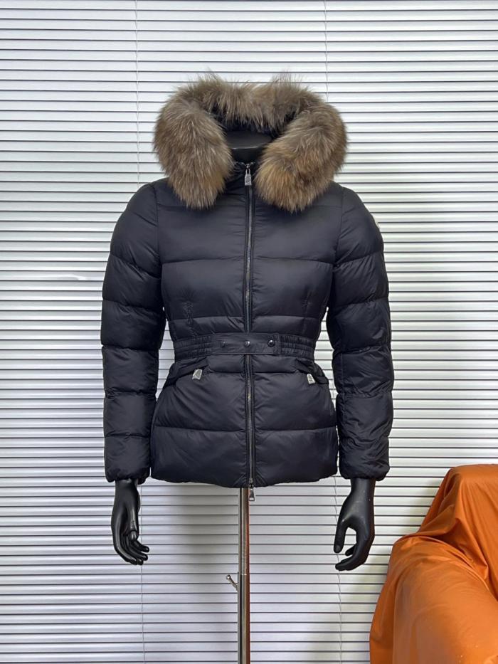 Moncler Boed Series FW25 Hooded Shearling Trimmed Short Down Jacket Down Jacket Women's Black