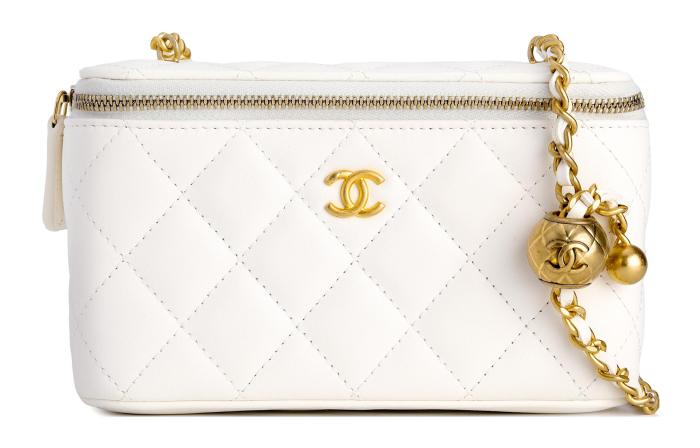 CHANEL Sheepskin Box Bag, Shoulder Bag, Crossbody Bag Regular Women's White AP2303-B02916-10601 size 16*8*10 cm