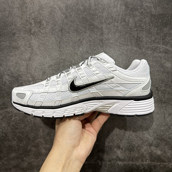 Nike P-6000 White Metallic Silver Black