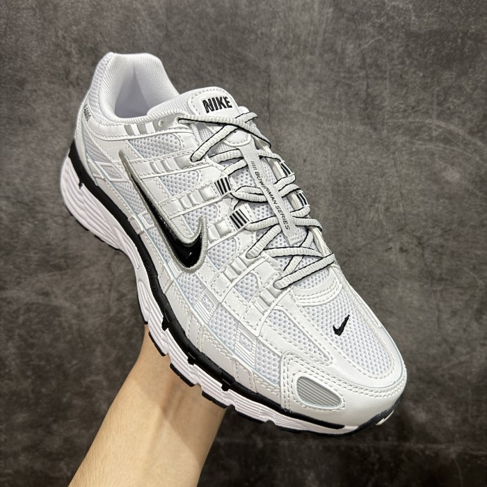 Nike P-6000 White Metallic Silver Black