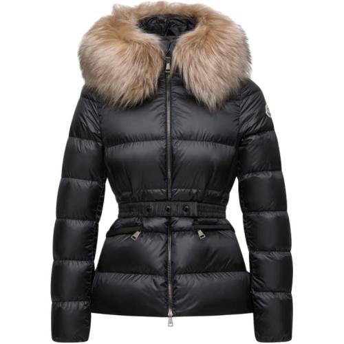 Moncler Boed Series FW25 Hooded Shearling Trimmed Short Down Jacket Down Jacket Women's Black
