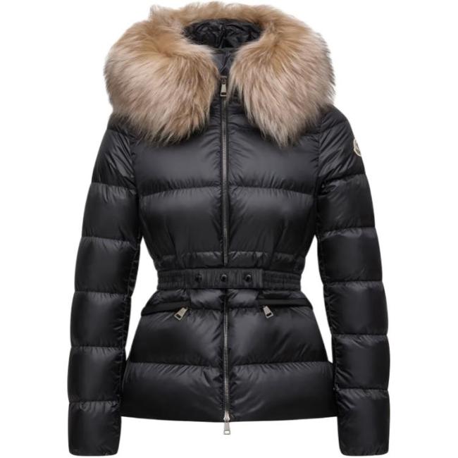 Moncler Boed Series FW25 Hooded Shearling Trimmed Short Down Jacket Down Jacket Women's Black