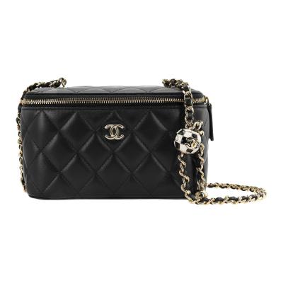 CHANEL Sheepskin Shoulder Bag, Crossbody Bag Women's Black AP2303-B09985-94305 size 16*8*10 cm