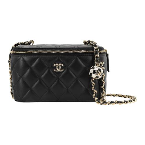 CHANEL Sheepskin Shoulder Bag, Crossbody Bag Women's Black AP2303-B09985-94305 size 16*8*10 cm