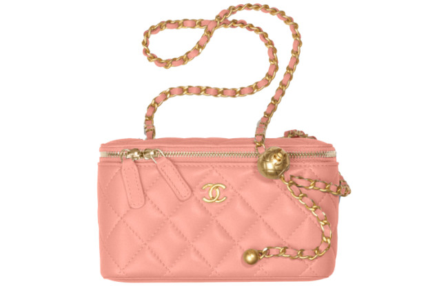 CHANEL Sheepskin Long Box Bag, Shoulder Bag, Crossbody Bag Women's Dried Rose Pink AP2303-B02916-NR647 size 16*10*8 cm