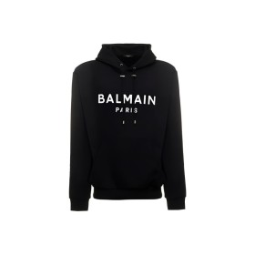 BALMAIN Logo Printed Drawstring Hoodie