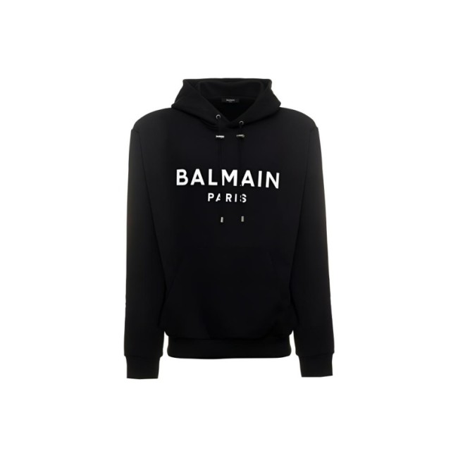 BALMAIN Logo Printed Drawstring Hoodie