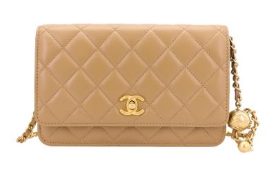 CHANEL WOC Smooth Lambskin Shoulder Bag, Crossbody Bag Trumpets Women's Beige AP1450-B02916-BJ528 size 19*13*4 cm