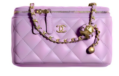 CHANEL 22SS Sheepskin Box Bag, Shoulder Bag, Crossbody Bag Women's Purple AP2303-B08034-NH623 size 16*8*10 cm