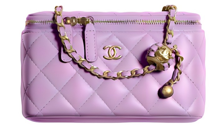 CHANEL 22SS Sheepskin Box Bag, Shoulder Bag, Crossbody Bag Women's Purple AP2303-B08034-NH623 size 16*8*10 cm