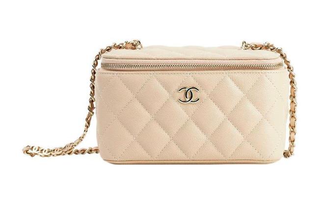 CHANEL 22c Early Spring Pebble Grain Calfskin Long Box Bag, Shoulder Bag, Crossbody Bag Women's Milk Tea AP2625-B07641-N5025 with Mirror size 17*8.5*10 cm