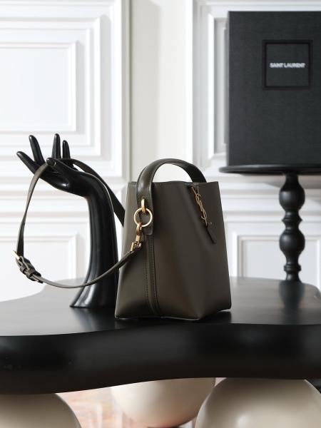 SAINT LAURENT Leather One Shoulder Handbag Trumpets Women's Dark Musk 749036-2R20W-3237 size 17*13*20 cm