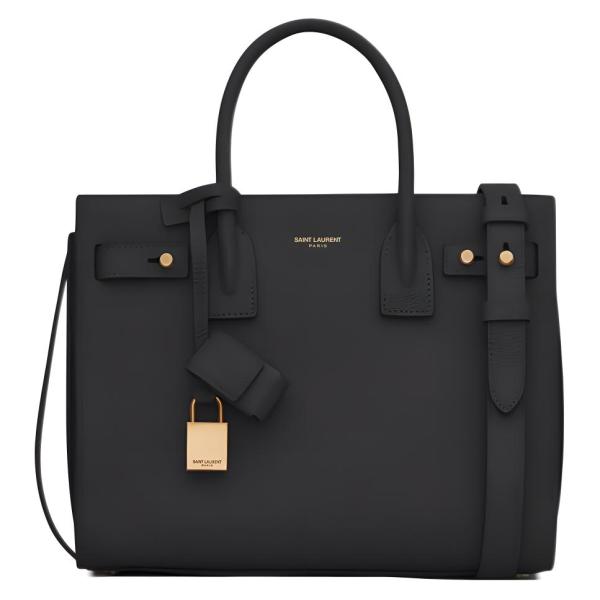 SAINT LAURENT SAC DE JOUR Cow Leather Shoulder Bag, Crossbody Bag, Handbag Women's Black 717449-DTI0W-1000 size 22*10.5*18 cm