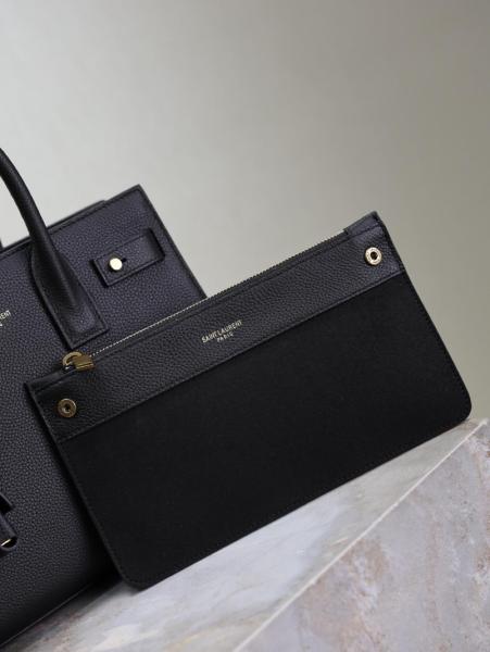 SAINT LAURENT SAC DE JOUR Cow Leather Shoulder Bag, Crossbody Bag, Handbag Women's Black 717449-DTI0W-1000 size 22*10.5*18 cm