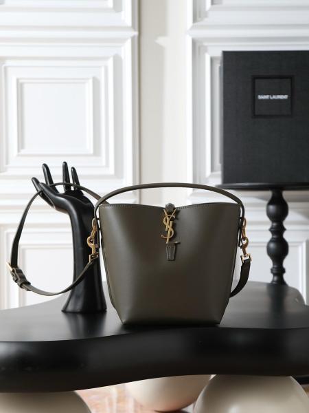 SAINT LAURENT Leather One Shoulder Handbag Trumpets Women's Dark Musk 749036-2R20W-3237 size 17*13*20 cm