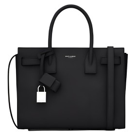 SAINT LAURENT Grain Leather Tote Trunk Bag, Shoulder Bag, Crossbody Bag, Handbag Small Women's Black 421863B681N1000 size 26*12.5*20.5 cm