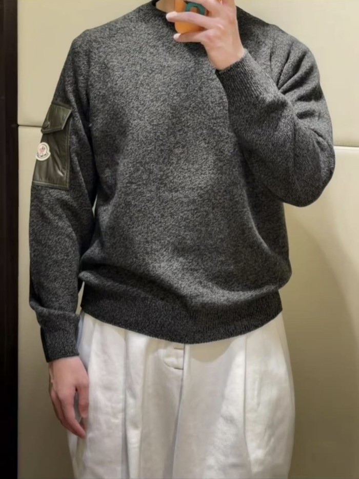 Moncler Logo Patch Crewneck Jumper