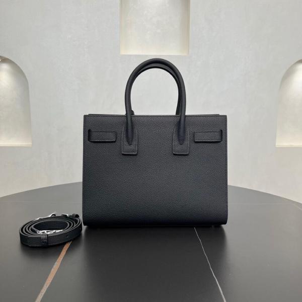 SAINT LAURENT Grain Leather Tote Trunk Bag, Shoulder Bag, Crossbody Bag, Handbag Small Women's Black 421863B681N1000 size 26*12.5*20.5 cm