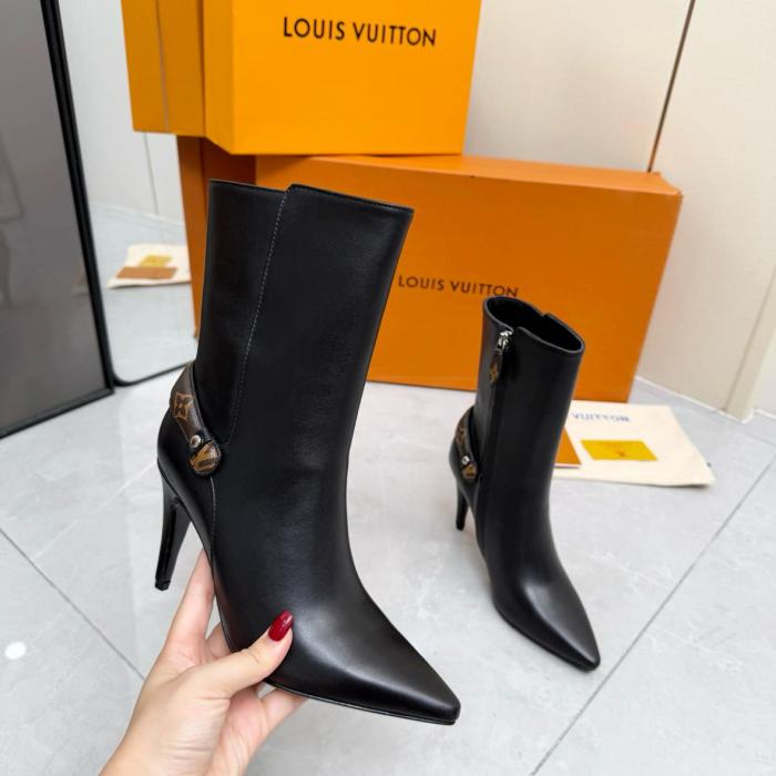 LOUIS VUITTON Legacy Ankle Boots 8.5cm Women's Black