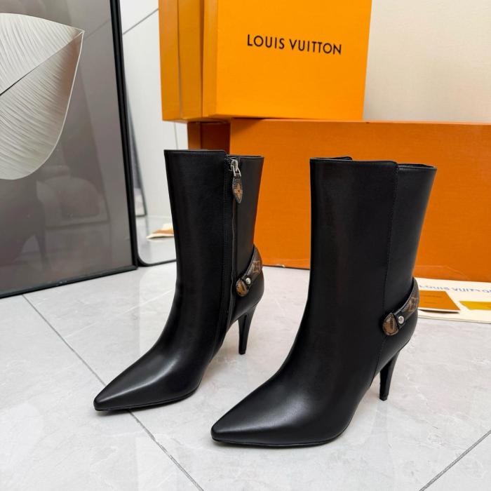 LOUIS VUITTON Legacy Ankle Boots 8.5cm Women's Black