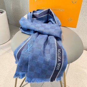 LOUIS VUITTON Wool Knit Scarves Blue