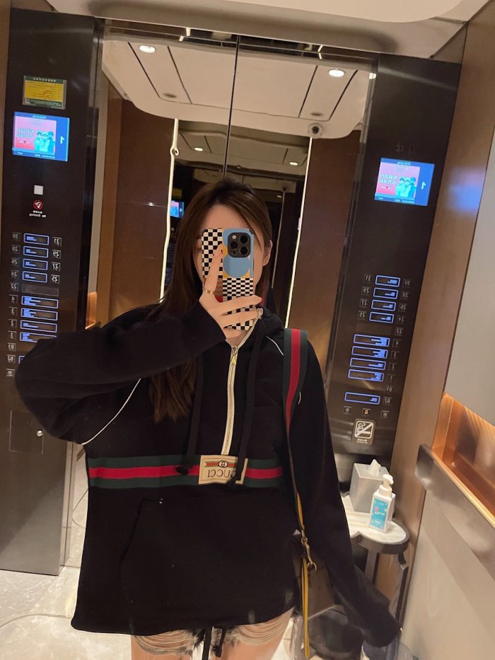 GUCCI Web stripe Cotton Hoodie