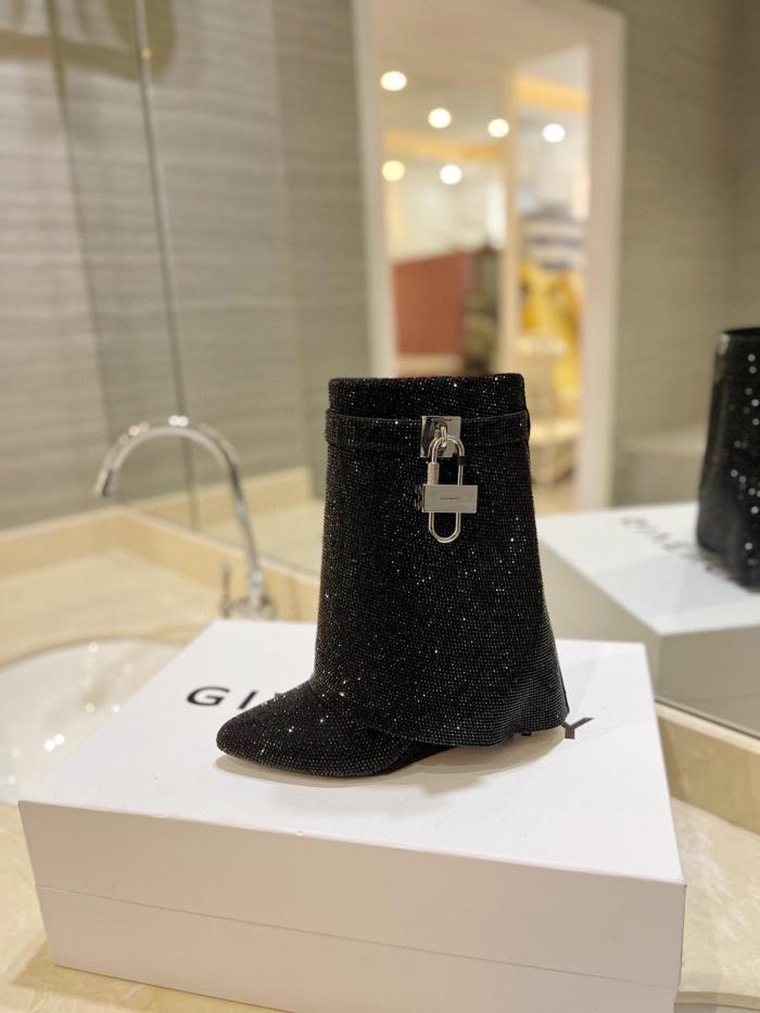 Givenchy Shark Lock Knee Medium Boots Women's Black