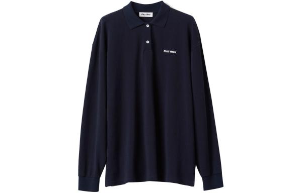 MIU MIU Logo embroidered Piqué Polo Shirt