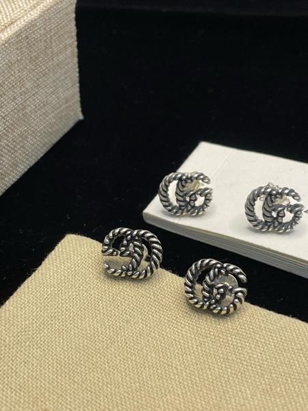 GUCCI 925 Sterling Silver Earrings Women's Silver