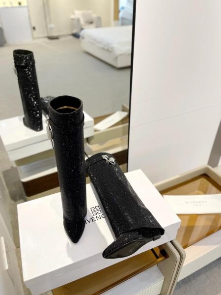 Givenchy Shark Lock Knee high Boots 3.5cm Women's Black