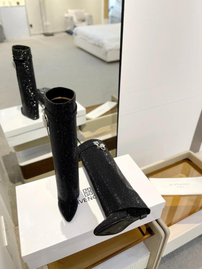 Givenchy Shark Lock Knee high Boots 3.5cm Women's Black