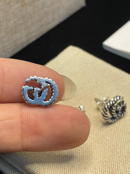 GUCCI 925 Sterling Silver Earrings Women's Silver
