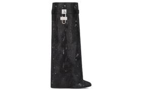 Givenchy Shark Lock Knee high Boots 3.5cm Women's Black
