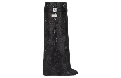Givenchy Shark Lock Knee high Boots 3.5cm Women's Black