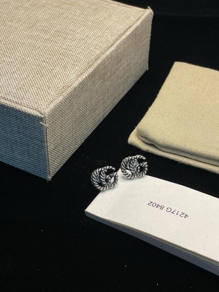 GUCCI 925 Sterling Silver Earrings Women's Silver