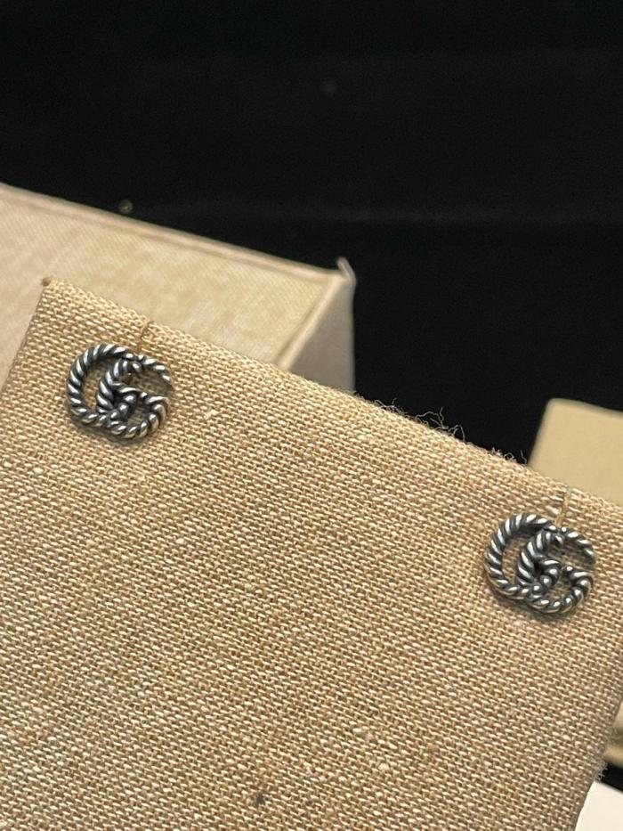 GUCCI 925 Sterling Silver Earrings Women's Silver