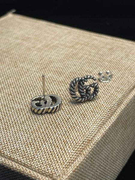 GUCCI 925 Sterling Silver Earrings Women's Silver