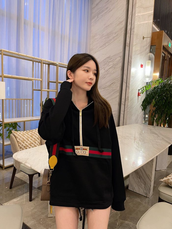 GUCCI Web stripe Cotton Hoodie