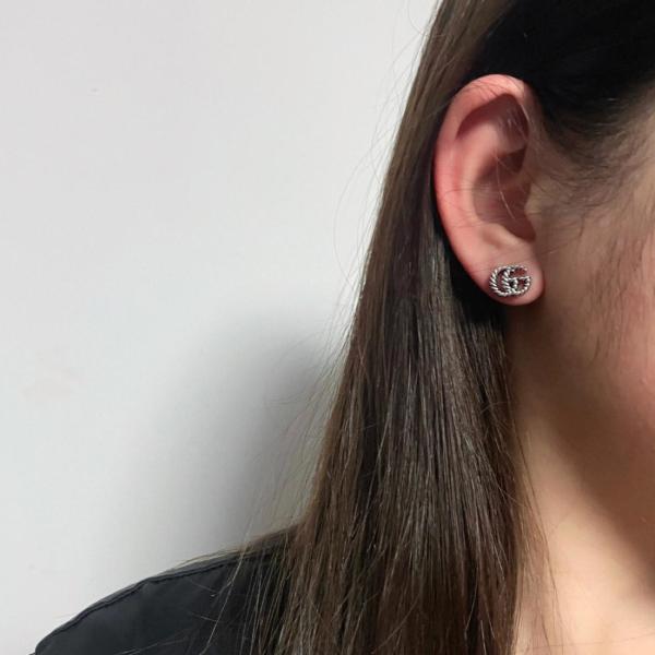 GUCCI 925 Sterling Silver Earrings Women's Silver