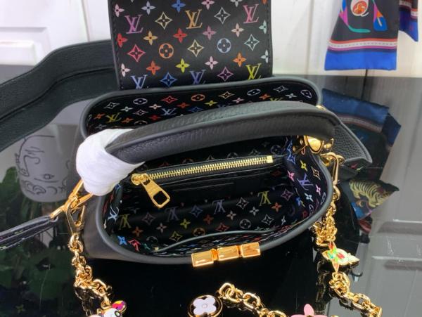 LOUIS VUITTON X Takashi Murakami Capucines Mm Black M13878 samll size 21*8*14 cm