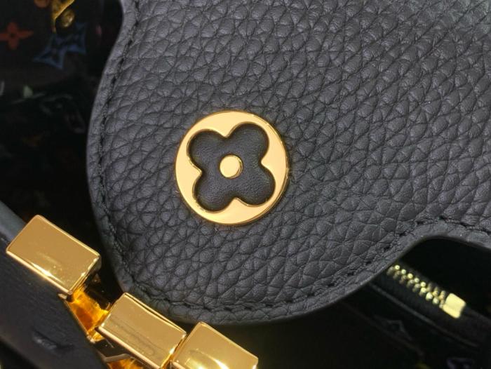 LOUIS VUITTON X Takashi Murakami Capucines Mm Black M13878 samll size 21*8*14 cm